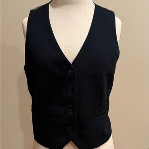 Anthropologie Black Button-Up Vest